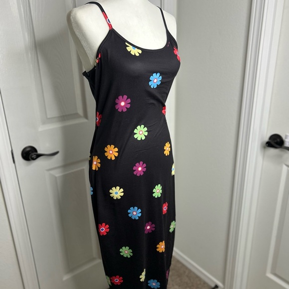 SHEIN Black Maxi Dress with Colorful Floral Design - Picture 2 of 3